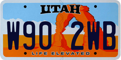 UT license plate W902WB