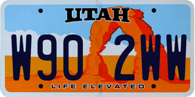 UT license plate W902WW