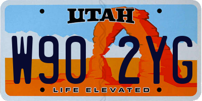 UT license plate W902YG