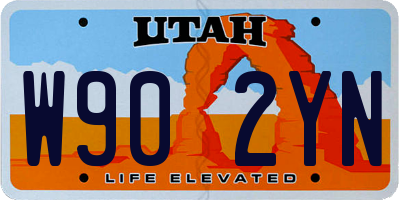 UT license plate W902YN