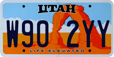 UT license plate W902YY