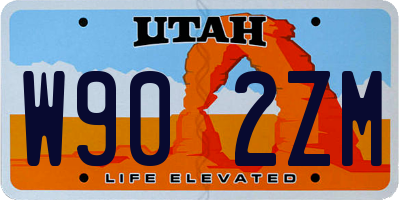 UT license plate W902ZM