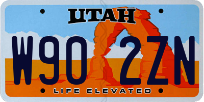 UT license plate W902ZN