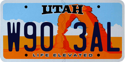 UT license plate W903AL