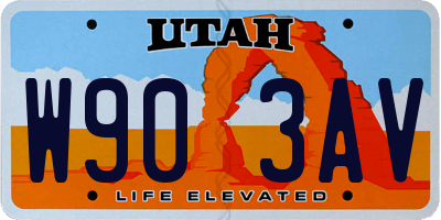 UT license plate W903AV