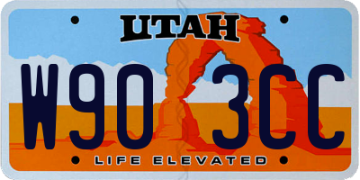 UT license plate W903CC