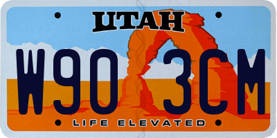 UT license plate W903CM
