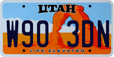 UT license plate W903DN