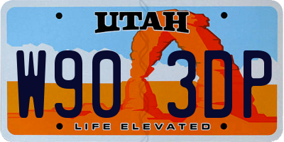 UT license plate W903DP