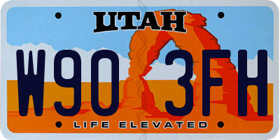 UT license plate W903FH