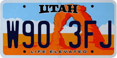 UT license plate W903FJ