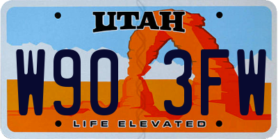 UT license plate W903FW