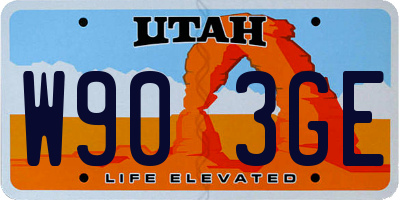 UT license plate W903GE