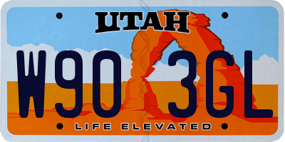 UT license plate W903GL