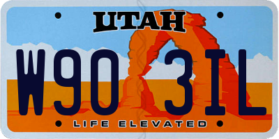 UT license plate W903IL