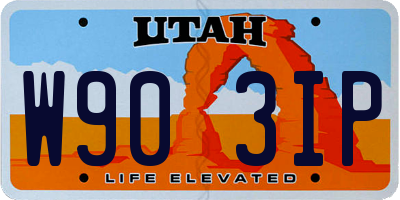 UT license plate W903IP