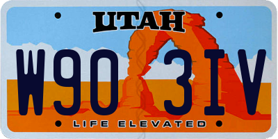 UT license plate W903IV