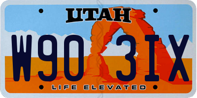 UT license plate W903IX