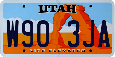 UT license plate W903JA