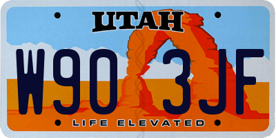 UT license plate W903JF