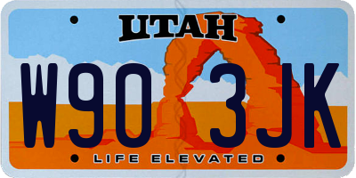 UT license plate W903JK