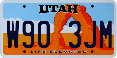 UT license plate W903JM