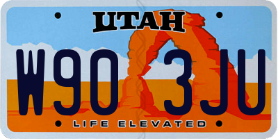 UT license plate W903JU