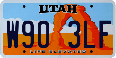 UT license plate W903LF
