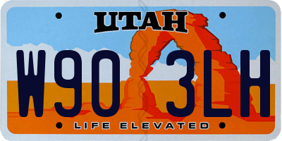 UT license plate W903LH