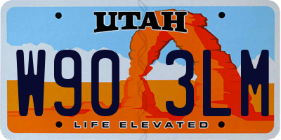UT license plate W903LM