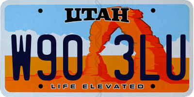 UT license plate W903LU