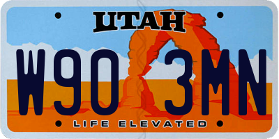 UT license plate W903MN