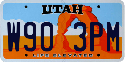 UT license plate W903PM