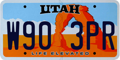 UT license plate W903PR