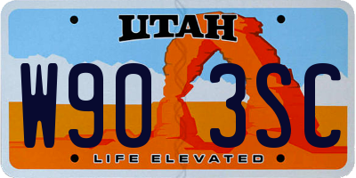 UT license plate W903SC