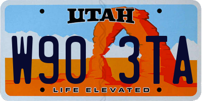 UT license plate W903TA