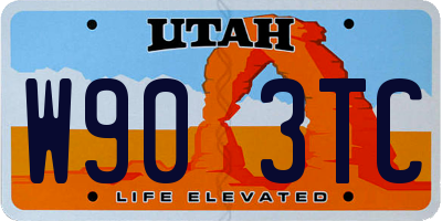 UT license plate W903TC