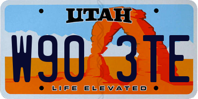 UT license plate W903TE