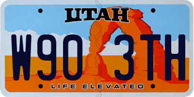 UT license plate W903TH