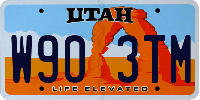 UT license plate W903TM