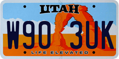 UT license plate W903UK