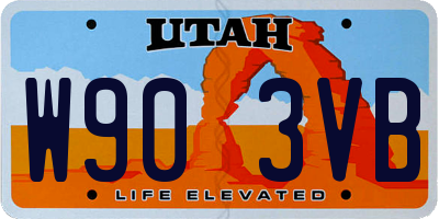 UT license plate W903VB