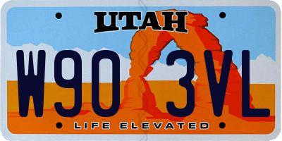 UT license plate W903VL