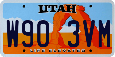 UT license plate W903VM
