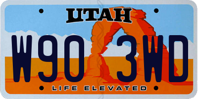 UT license plate W903WD