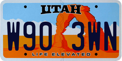 UT license plate W903WN