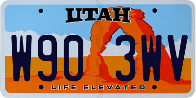 UT license plate W903WV