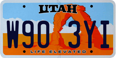 UT license plate W903YI