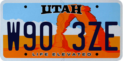 UT license plate W903ZE