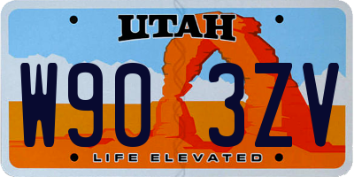 UT license plate W903ZV